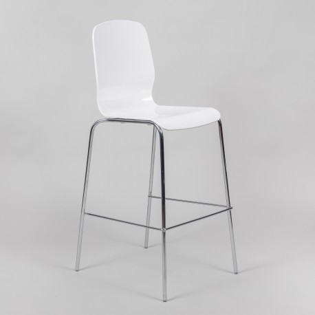 bar stool with backrest, white